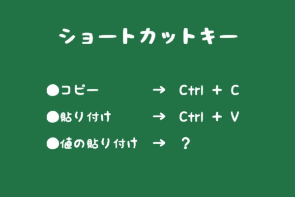 付け ショートカット 貼り 値